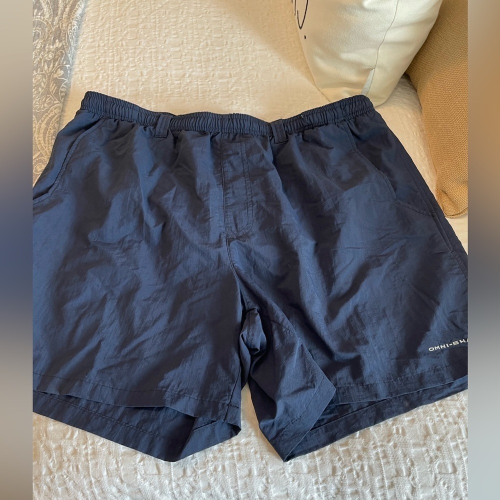 Blue Columbia Sportswear nylon swim shorts XL  swimwear zipper mesh lining